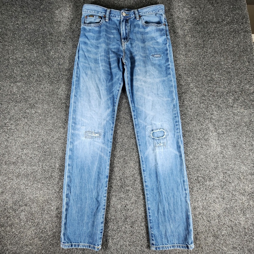 Polo Ralph Lauren The Sullivan Slim Distressed Denim Jeans Youth Boys Size 20 - Picture 5 of 12